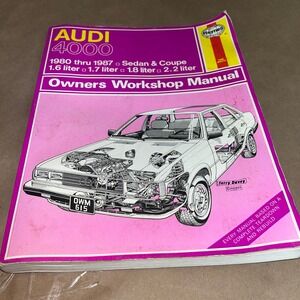 Haynes Audi 4000 Owner's‎ Workshop Manual Technical Guide 1980-1987 Sedan Coupe